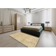 thumbnail image 4 of Ahgly Company Tapis d'Intérieur Carrés Abstraits Brun Or, Tapis de Zone Abstraits, 8 Pieds Carré, 4 of 6