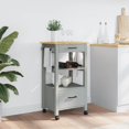 thumbnail image 3 of vidaXL Kitchen Trolley Rolling Cart on Wheels Living Room Solid Wood Pine, 3 of 6
