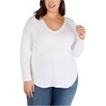 thumbnail image 1 of I.N.C Womens Tail Basic T-Shirt, White, Plus Size, 2X, 1 of 3