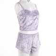 thumbnail image 3 of Women 2PCS Lingerie Set Slim Solid Sling Crop Top Short Elastic Band Pants, 3 of 9