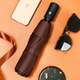 thumbnail image 1 of 1 PACK Travel Umbrella Windproof 8 RIBS Auto Open & Close Collapsible Folding Small Compact Umbrella for Rain Brown, 1 of 5