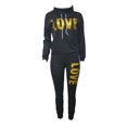 thumbnail image 1 of Innerwin Jogger Set Draped Neck Ladies Two Piece Outfit Sports Long Sleeve Loose Fit Sweatsuits Black M, 1 of 9