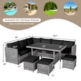 thumbnail image 2 of Gymax 7PCS Rattan Patio Sectional Sofa Set Conversation Set w/ Black Cushions, 2 of 10