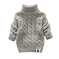 thumbnail image 4 of Birdeem Chandail Tricoté d'Hiver pour Enfants, Couleur Unie, Col Montant, Col Rabattable, Haut à la Mode, Hauts pour Enfants, 4 of 6