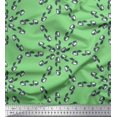 thumbnail image 1 of Soimoi Green polyester Crepe Fabric Cat Animal Printed Fabric 1 Yard 52 Inch Wide, 1 of 3