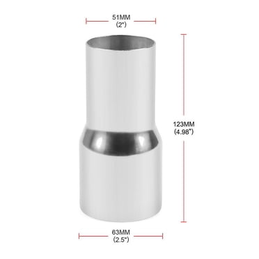 SUJI Ensemble Adaptateur Réducteur Tuyau d'Échappement Universel vers Tuyau d'Assemblage - 51MM-63MM (un Ensemble)