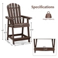 thumbnail image 3 of Costway 4 PCS Tall Bar Stool HDPE Patio Chair with Armrest Footrest Home Indoor Outdoor Brown, 3 of 8