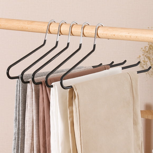 Uscallm Z Shaped Pants Hanger Heavy Duty Non Slip Iron Clothes Rack For Closet Space Saving Storage Organizer Singles Wardrobe