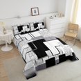 thumbnail image 4 of YST Geometric Aztec Bedding Sets Full Abstract Boho Aztec Check Comforter Setwestern Geometric Grids Down Comforter For Kids Teen Adults,Black White Grey Bed Set Modern Fashion Room Decor, 4 of 6