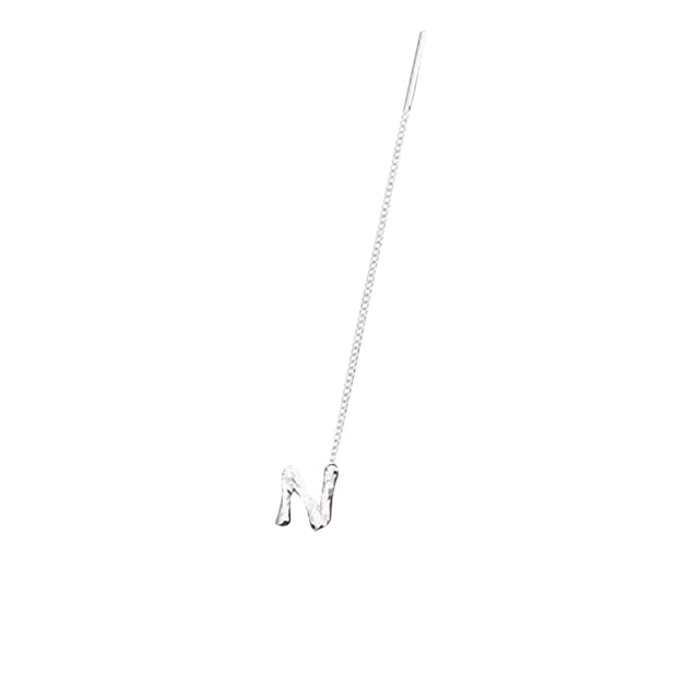 EGNMCR Shiny Alphabet Earrings,26-letter Simples Bark Design Ear Chain Auricular chain