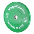 thumbnail image 1 of Durable Rubber Bumper Weight Plate for International Sports Event Barbells – 2-Inch Center Hole, Fractional Change Plate for Home Gym, Strength & Powerlifting – Single, Green, 25LB, 1 of 8