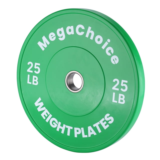 Durable Rubber Bumper Weight Plate for International Sports Event Barbells – 2-Inch Center Hole, Fractional Change Plate for Home Gym, Strength & Powerlifting – Single, Green, 25LB