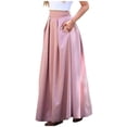 thumbnail image 2 of Pisexur Jupe Mode Femmes Printemps Été Ceinture Fermeture Éclair Taille Haute Uni Jupe Rétro Femmes Plissée Robe Femmes, 2 of 5