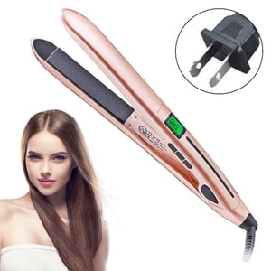 Iron for African American Hair, Silk Press Flat Irons, Ceramic Tourmaline Ionic Flat Iron Hair Straightener