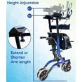 thumbnail image 3 of Bangeran BreezeStride Rolling Walkers for seniors with seat, 8” Non-Pneumatic Tire Wheels, Compact Folding Design for Seniors, Upright Rollator, Blue, 3 of 7