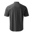 thumbnail image 4 of TopLLC Polo pour Homme Chemise en Lin Décontractée Col Officier Manche Courte Chemise Boutonnée, 4 of 4