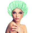 thumbnail image 3 of Satin Bonnet Sleeping Cap Double Layer Elasticated Trim Soft Night Hat for Woman, 3 of 3