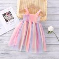thumbnail image 3 of Faithtur Little Girls Suspender Dress, Rainbow Color Mesh Slip Princess Skirt, 3 of 8