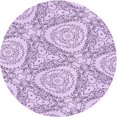 thumbnail image 1 of Ahgly Company Tapis d'Intérieur Ronds Lavables à la Machine, Style Transitionnel, Fleur Violette Violette, Tapis de Zone, 8 Pieds Rond, 1 of 7