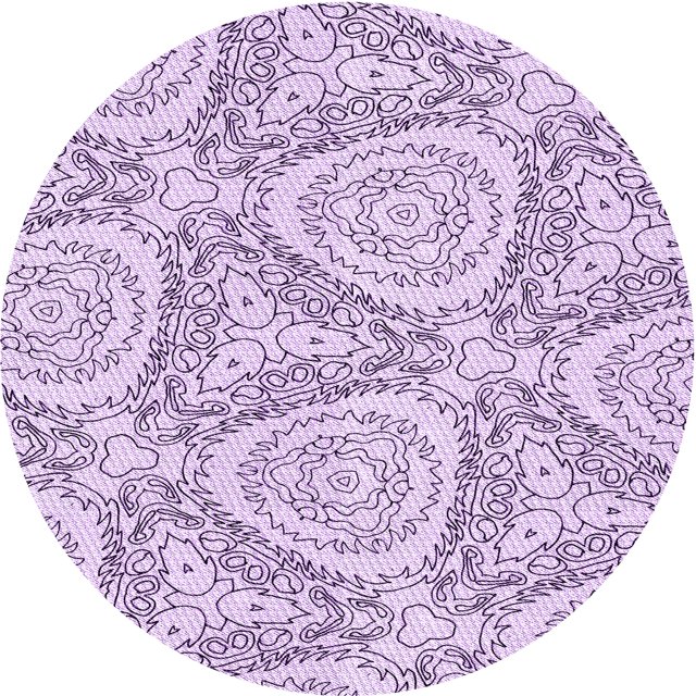 Ahgly Company Tapis d'Intérieur Ronds Lavables à la Machine, Style Transitionnel, Fleur Violette Violette, Tapis de Zone, 8 Pieds Rond