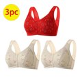 thumbnail image 2 of AherBiu 3pc Plus Size Bras for Women Front Closure Full Coverage Comfort Bralettes Push up Wireless Lingerie, 2 of 5