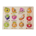 thumbnail image 1 of Jindong Kids Wooden Peg Puzzles Set with Alphabet Numbers Fruits Animals and Vehicles, 1 of 9