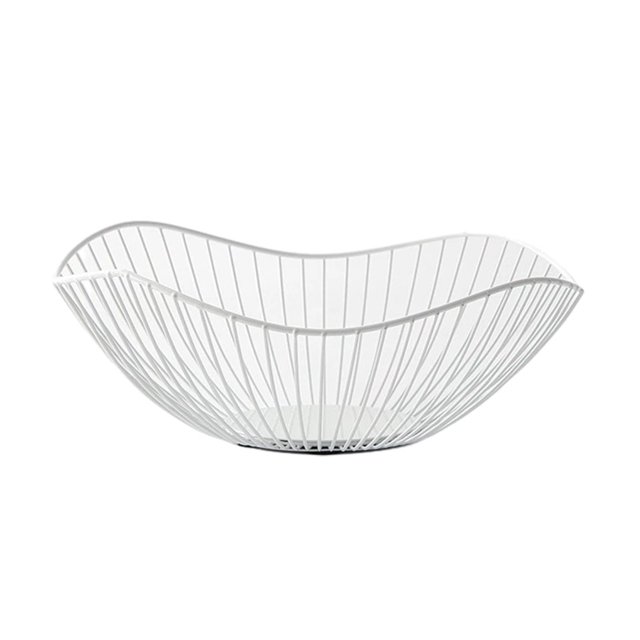 keepw Panier à Fruits en Métal à Grand Application Style Moderne Multifonctionnel Robuste et Durable Fil Ouvert Blanc Droit Petit 1ensemble