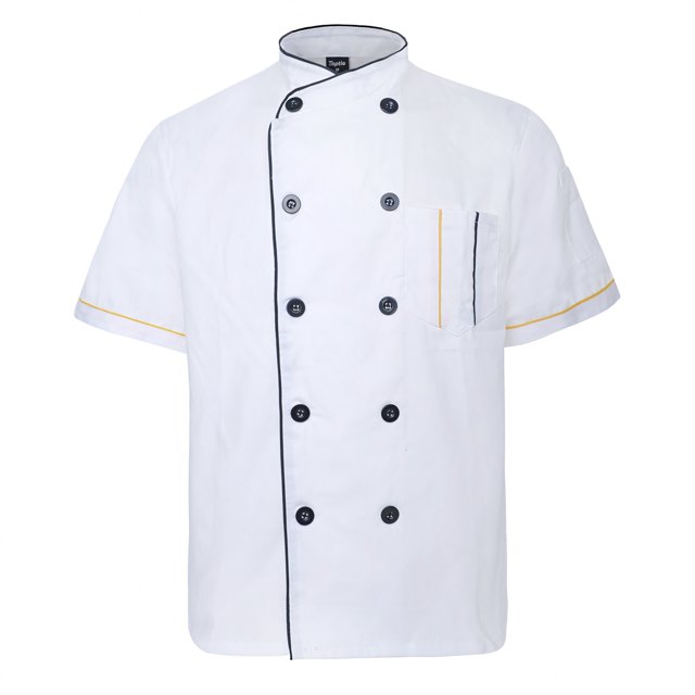 TOPTIE Manteau de Chef Unisexe à Manches Courtes, Blanc