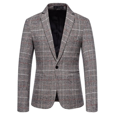 EGNMCR Veston Sport pour Homme, Blazer Décontracté, Veston de Costume d'Affaires à un Bouton Veston à Boutons pour Homme Costume Mode Costume d'Affaires Décontracté Manteau de Costume en Laine Manteau pour Femme