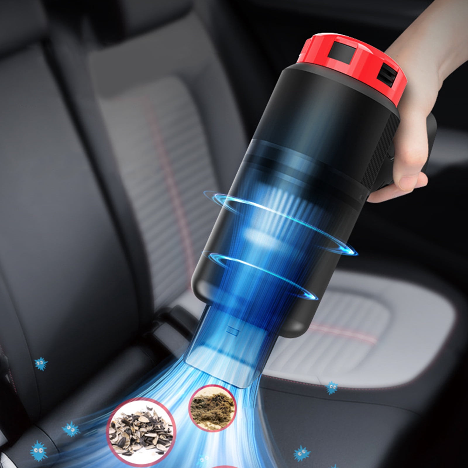 Suncoda Vacuum Cleaner, Cleaning Supplies USB Portable Handheld Vacuum with Washable Filter, 65W High Power, Quick Cleaning for Car, House & Office