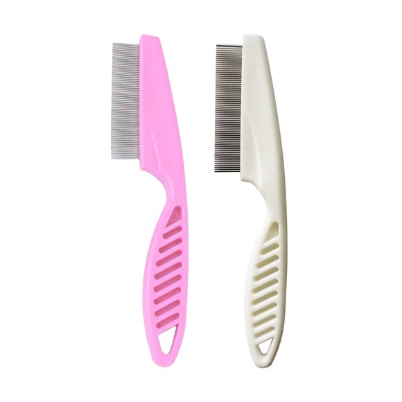 TopLLC 2pc Pet Hair Grooming Comb Flea Shedding Brush Puppy Dog Stainless Comb