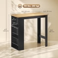 thumbnail image 3 of HOMCOM Bar Table Dining Table with 3 Shelves for Kitchen, Walnut, 3 of 10