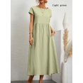 thumbnail image 1 of 2024 Nouvelle Robe Femme Rétro Couleur Unie Sans Manches Jupe Longue Ample avec Poches, 1 of 7
