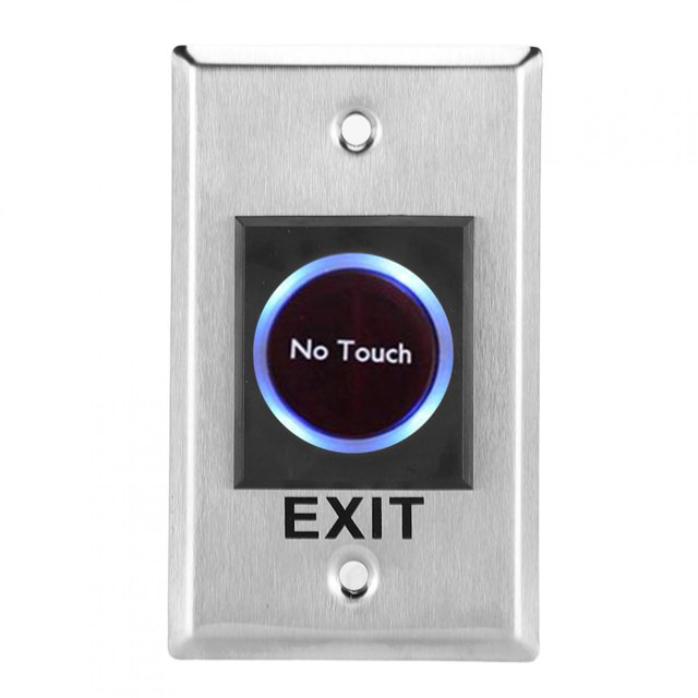 FLAMEEN Bouton de Sortie de Porte, Interrupteur de Capteur Infrarouge DC12V Bouton de Sortie de Porte Sans Contact Sans Contact avec Rétroéclairage pour le Contrôle d'Accès, Bouton Sans Contact