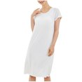 thumbnail image 1 of Besolor Chemises de Nuit Grande Taille pour Femmes Été Confortables à Manches Courtes Col Ras du Cou Vêtements de Nuit Chemises de Sommeil Robe de Nuit, 1 of 5