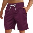thumbnail image 1 of Yuyuzo Mens Shorts High Waisted Drawstring Quick Dry Summer Beach Swim Knee Length Shorts with Pockets, 1 of 4