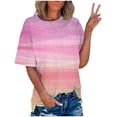 thumbnail image 2 of Wolfast T-Shirts pour Femmes Mode T-Shirt Imprimé Manches Courtes Blouse Col Rond Hauts Décontractés Manches Courtes Blouses pour Femmes, 2 of 9