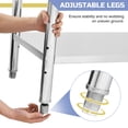 thumbnail image 4 of Senfot 48 x 24 x 35 Inch Double Layer Stainless Steel Workbench, Stationary Utility Table without Casters, Equipped with Rear Back Panel for Kitchen Garage, 4 of 9