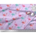 thumbnail image 2 of Soimoi Moss Georgette Fabric Flamingo Bird Printed Fabric 1 Yard 42 Inch Wide, 2 of 3