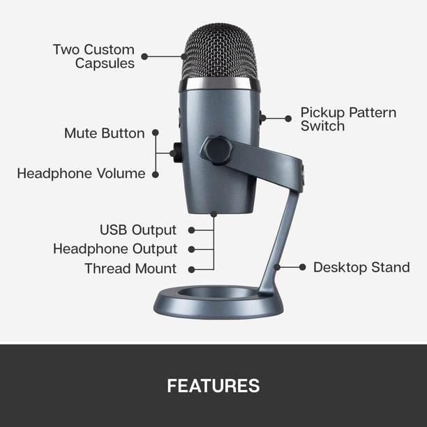 Blue Yeti Nano Premium USB Microphone for PC, Mac, Gaming