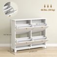 thumbnail image 3 of HOMCOM Armoire à Chaussures Étroite avec 4 Tiroirs Basculants 5 Pieds pour Entrée Blanc, 3 of 10