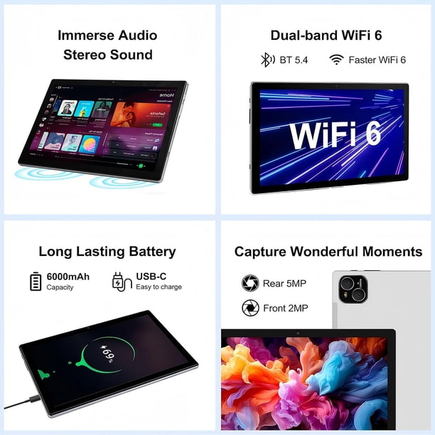 タブレット Android 14 128GB IT-801B ATMPC ATMPC Tablet 10 inch Android 14 Tablet with Octa Core Processor