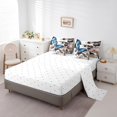 thumbnail image 3 of Blue Butterfly Full Comforter Set,7 Pieces Soft Microfiber Rural Pastoral Style Butterflies Comforters with Fitted Sheet,Flat Sheet- Rustic Aesthetic Animal Bedding Sets, 3 of 5