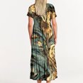 thumbnail image 4 of Robes d'Été Grande Taille pour Femmes 2024 Décontractées à Manches Courtes Col Rond Robe Décontractée Fluide à Étages Maxi Robe de Plage avec Poches Robe Imprimée Économisez jusqu'à 65 % de Rabais!, 4 of 7