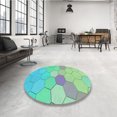 thumbnail image 4 of Ahgly Company Tapis d'Intérieur Ronds de Style Transitionnel Lavables à la Machine, Vert Menthe, 6 Pieds Rond, 4 of 7