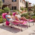 thumbnail image 2 of Gymax Chaise Longue de Plage Pliante - Ensemble de 2, Rose, 2 of 10