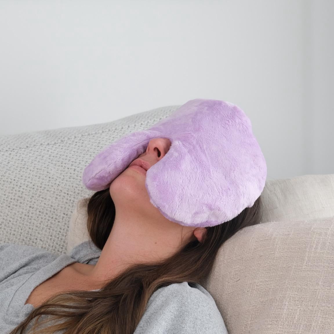 Hot/Cold Aromatherapy Ultra Comfort Plush Face Wrap (Purple)