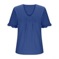 thumbnail image 4 of Chbgutlmr Womens Shirts Plus Size V Neck Ruffle Short Sleeve Ruched Blouse Loose Comfy Summer Casual Tops, 4 of 7