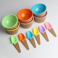 thumbnail image 2 of Kids Child Cute Cartoon Cone Ice Cream Bowl Spoon Set Plastic Dessert Tableware, 2 of 7