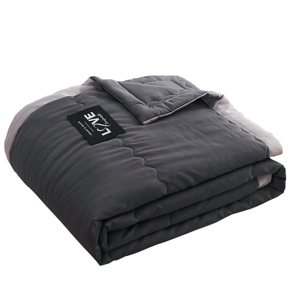 VogueV Queen-Size Cooling Comforter 170x200cm - Temperature-Regulating Bedding Grey
